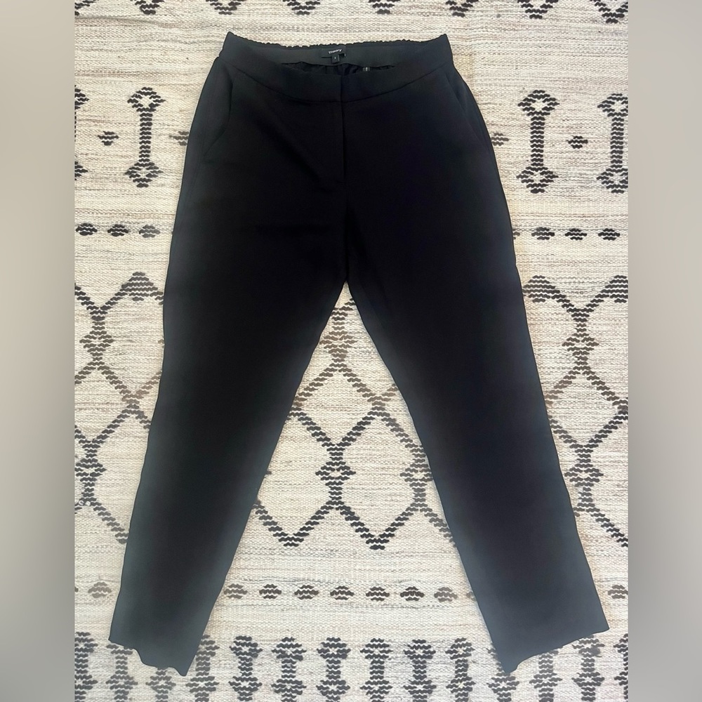 Theory Thaniel Z Dapey Crepe Pants, Black sz 8